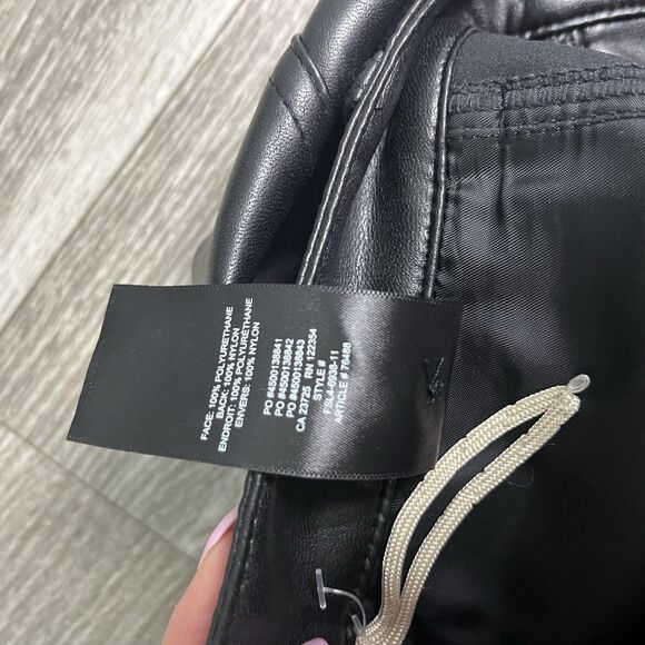 Aritzia Wilfred Black Rebel Pant Vegan Leather Straight Leg Pants Size 6 224 - Picture 7 of 11